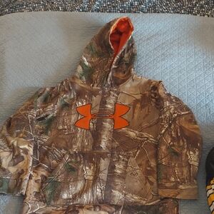 Under Armour Orange and Brown Camo Hoodie